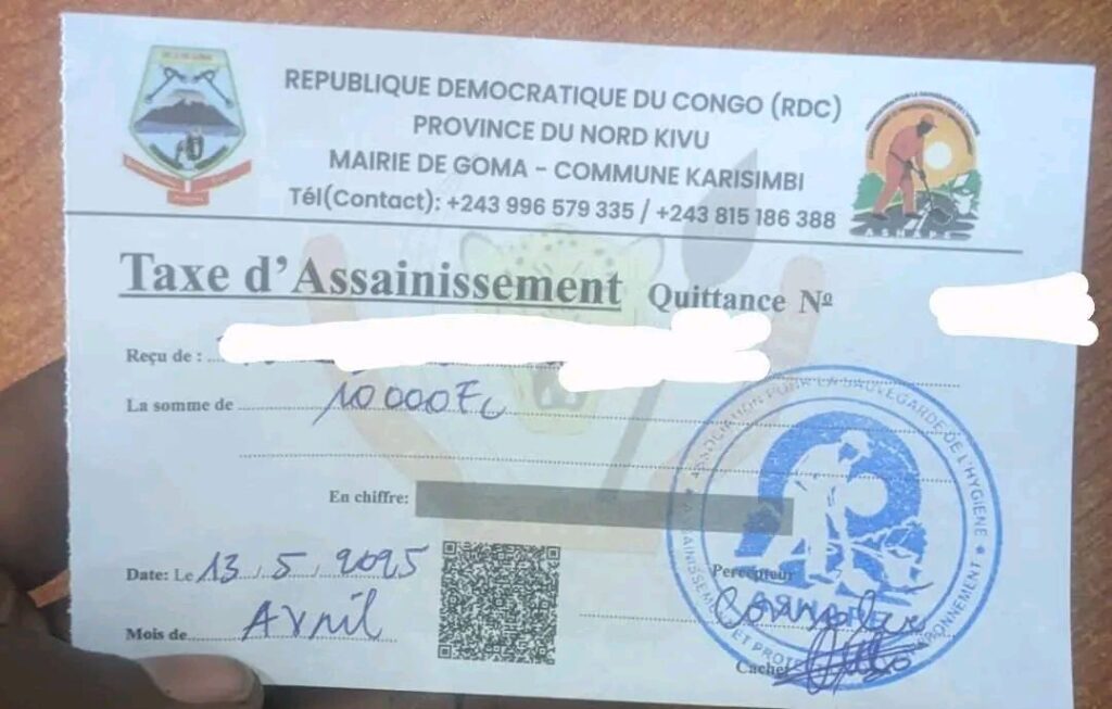 Goma : début de la perception par l'AFC-M23 d'une nouvelle taxe mensuelle allant de 5.000 à 600.000Fc 2 17471574951014542064442888855964